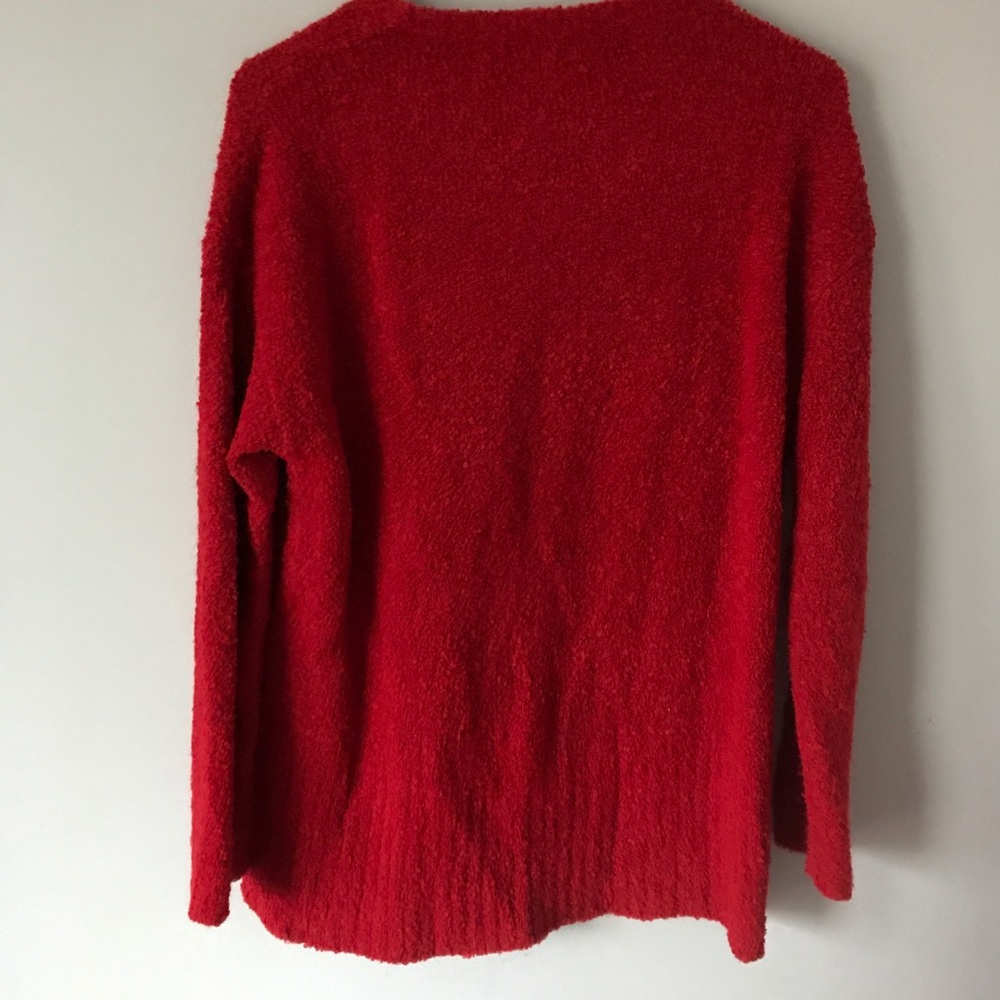 J Jill Boiled Wool Blend Sweater Pullover Crew Neck Red Sz S Long Sleeve Women’s - Picture 6 of 7